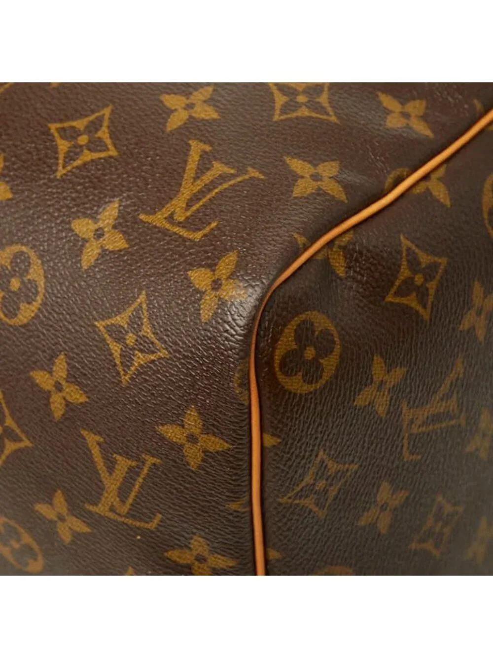 Louis Vuitton Monogram Keepall 45 Boston Bag Brown Leather